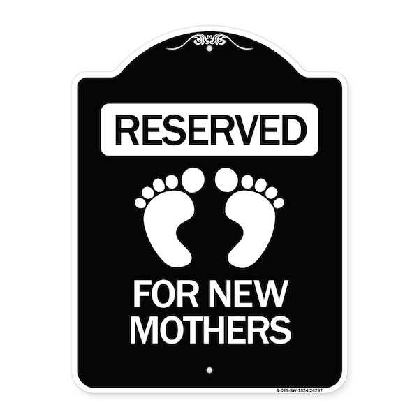 Blue Reserved Parking for New Mothers Heavy-Gauge Aluminum Sign, 24" x 18", BW-1824-24297